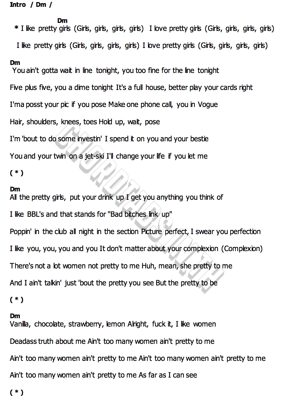 คอร์ด Pretty Girls Will Smith