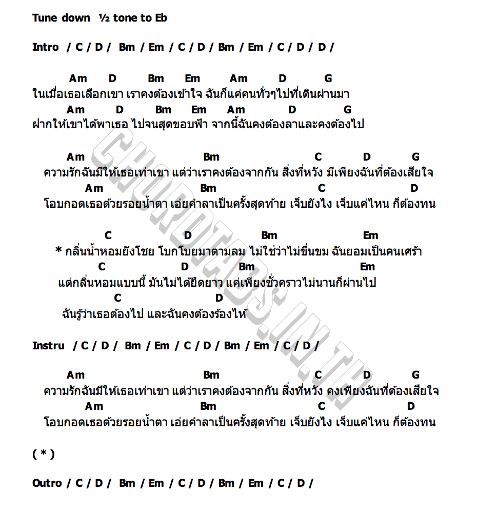 คอร์ด น้ำหอม วงL.กฮ.