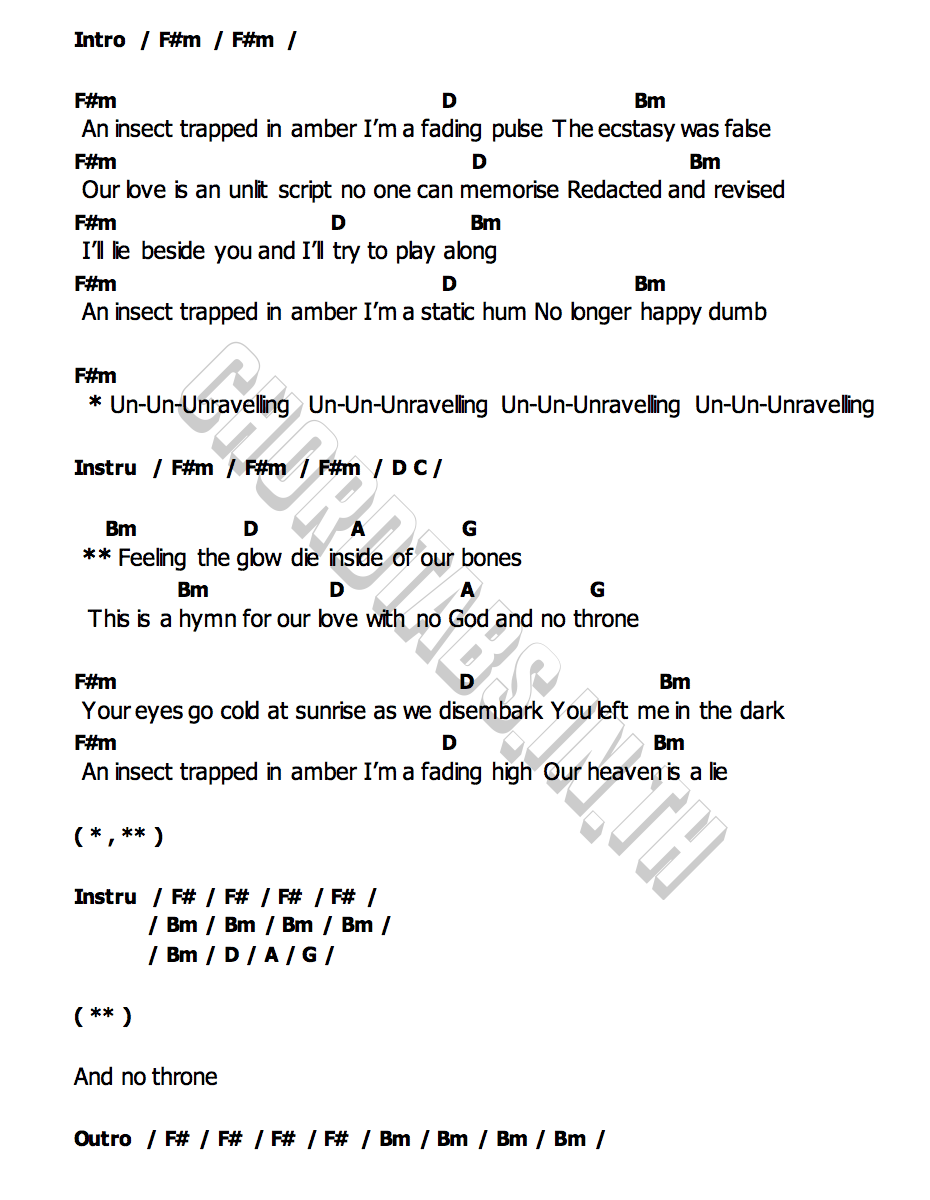 คอร์ด Unravelling Muse