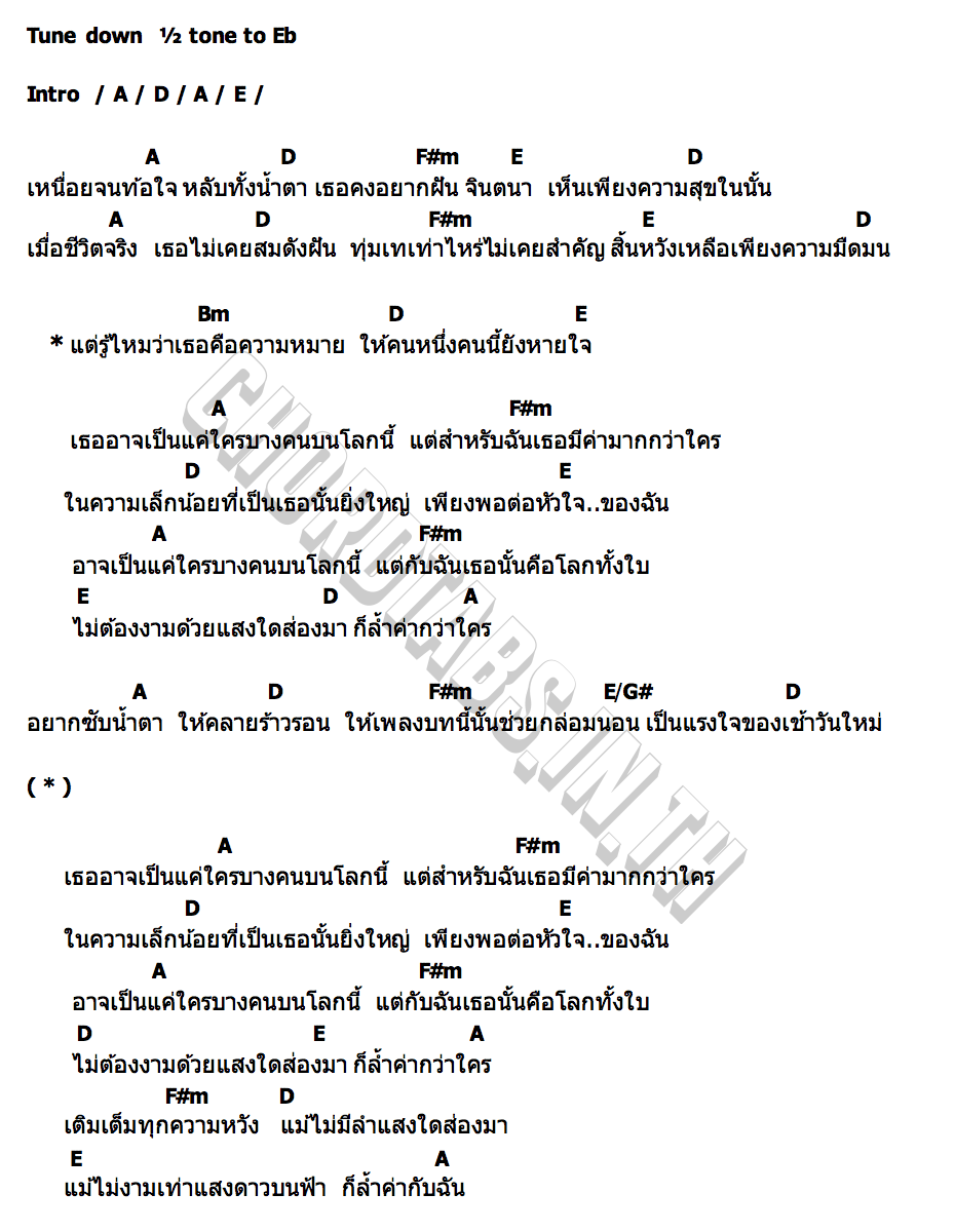 คอร์ด โลกทั้งใบ เล็ก รัชเมศฐ์