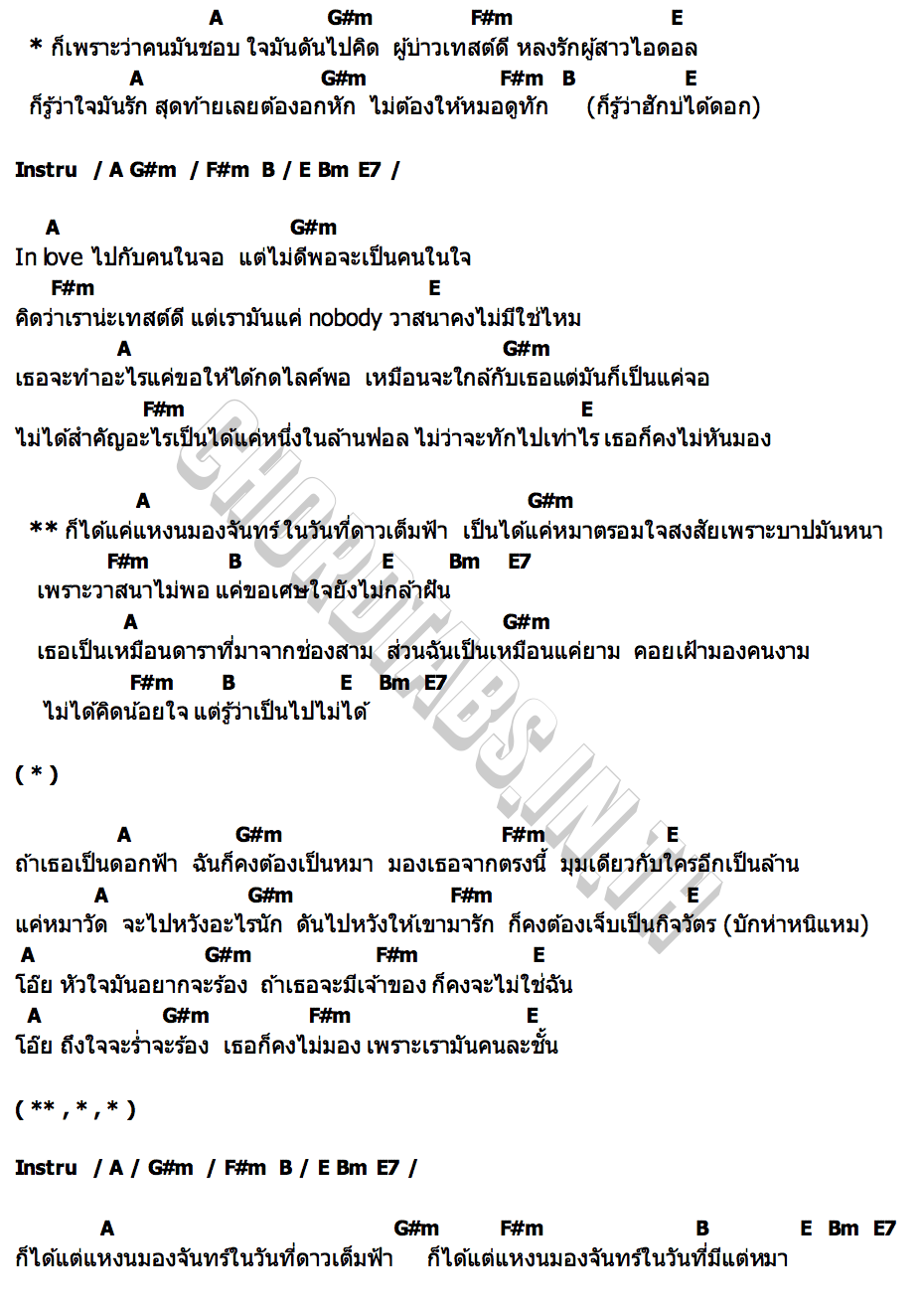 คอร์ด คืนที่หมาเต็มวัด (Temple Dogs) NONT TANONT
