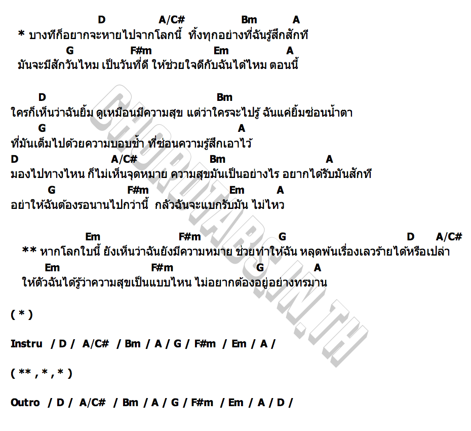 คอร์ด บางทีก็อยากจะหายไปจากโลกนี้ PURE KANIN