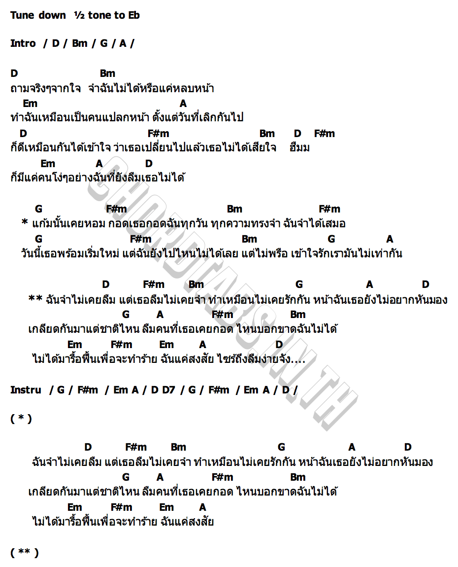 คอร์ด เราจำเธอลืม เฟรม ธีราพร