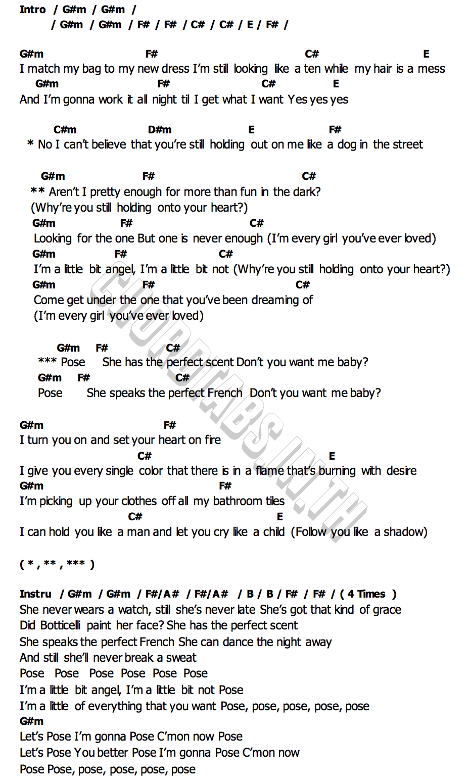 คอร์ด Every Girl You ve Ever Loved Miley Cyrus