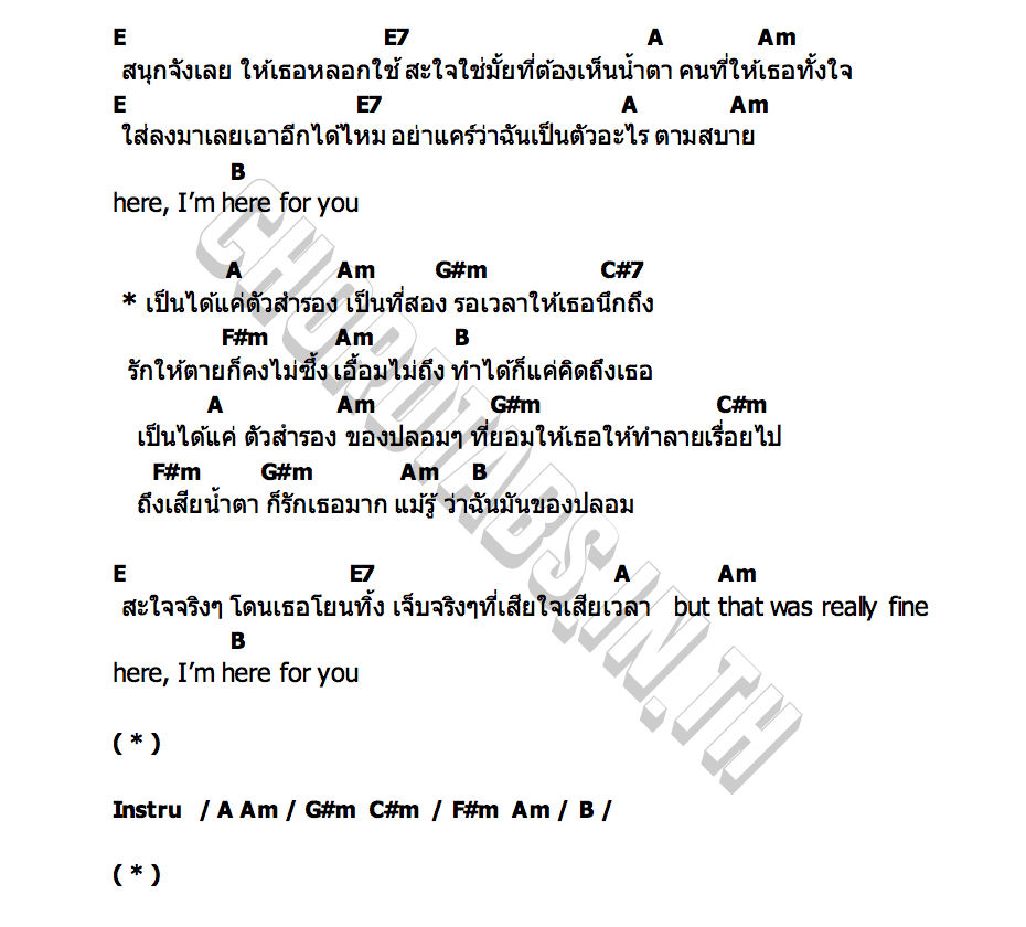 คอร์ด ของปลอม WANWANWAN