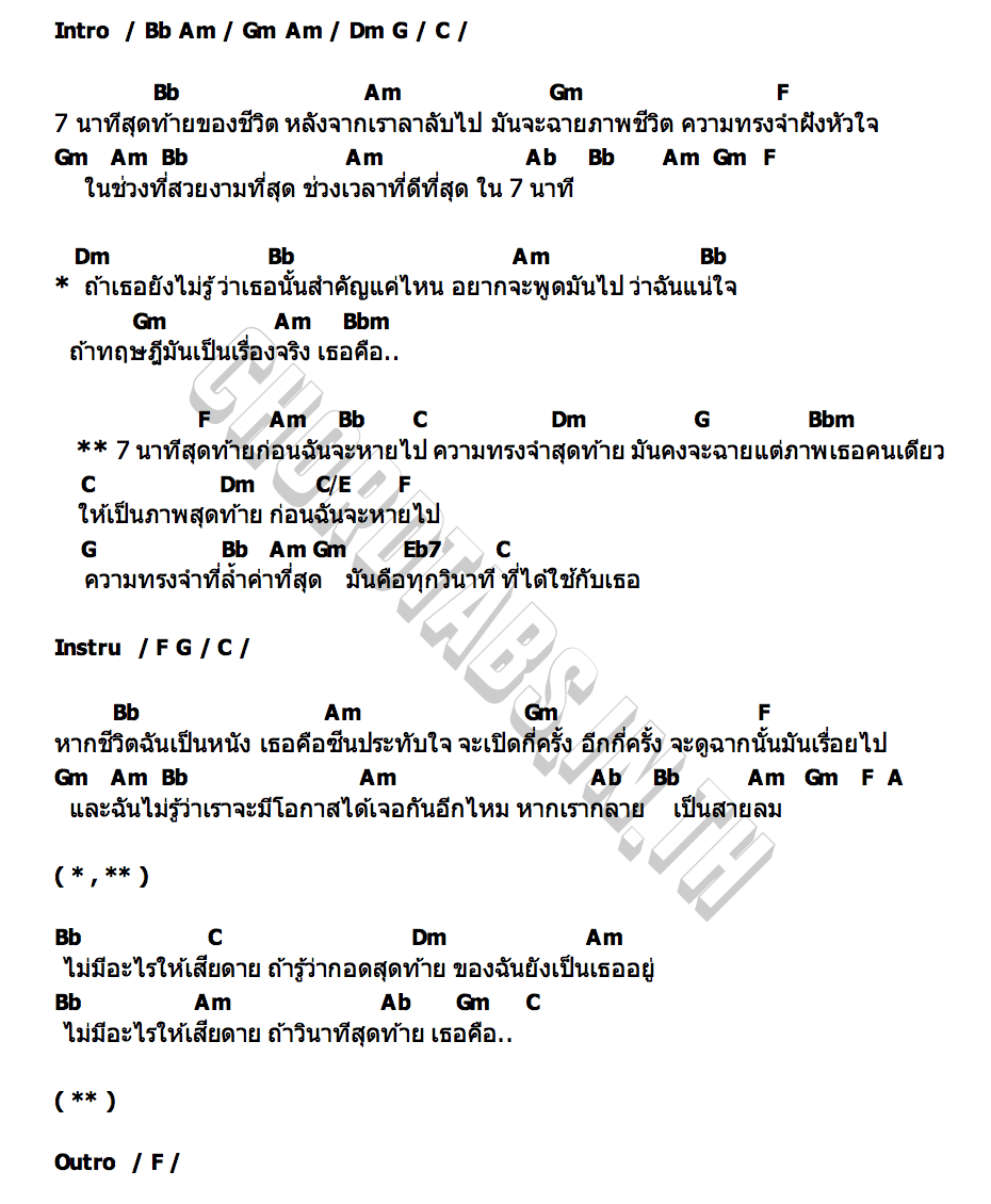 คอร์ด 7 นาทีสุดท้าย guncharlie