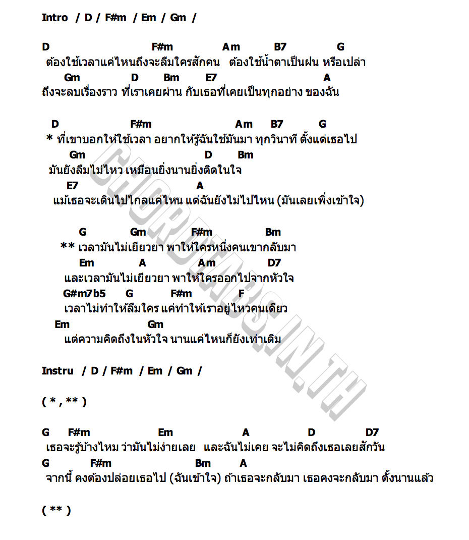 คอร์ด เวลาไม่เยียวยา guncharlie