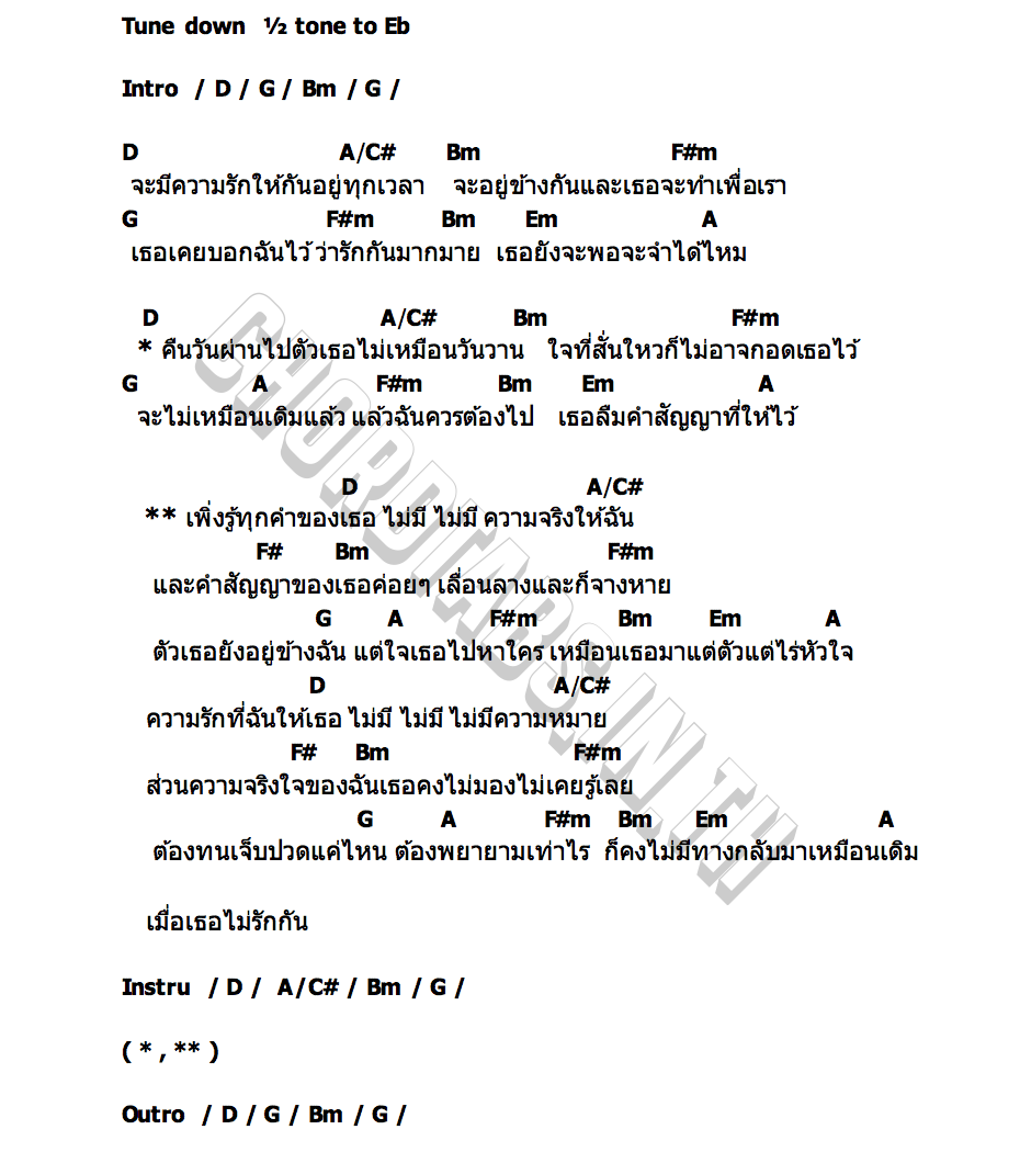 คอร์ด คำสัญญาไม่มีจริง พาย คอนเฟลก TIG