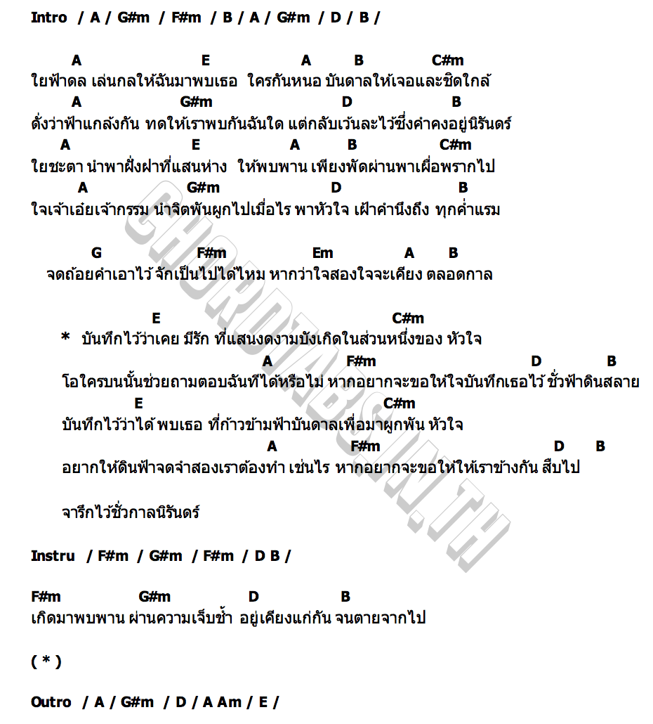คอร์ด จารึกไว้ชั่วกาลนิรันดร์ Great Sapol  Inn Sarin