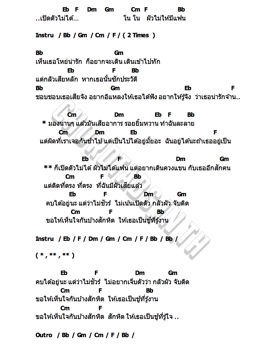 คอร์ด ผัวไม่ให้มีแฟน บีบี คัพเค้ก