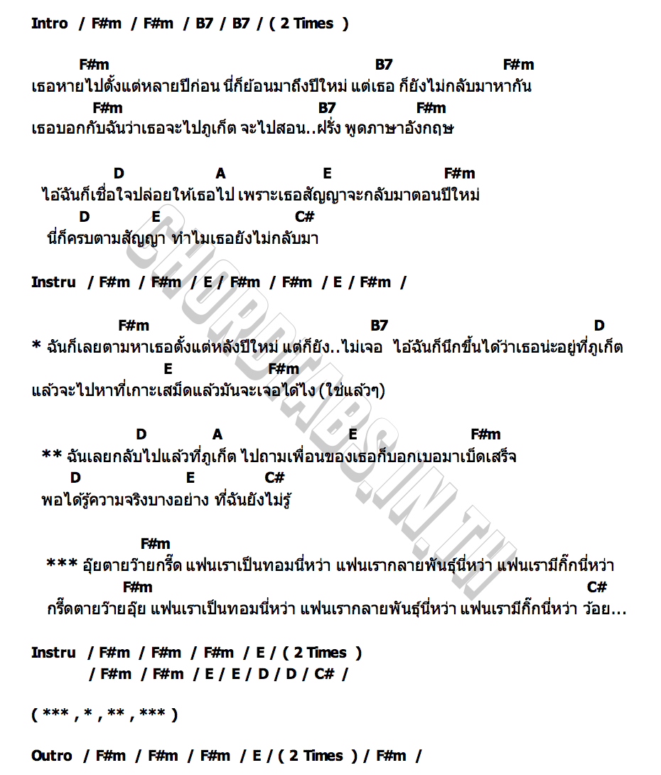 คอร์ด อุ๊ยตายว๊ายกรี๊ด วงกางเกง