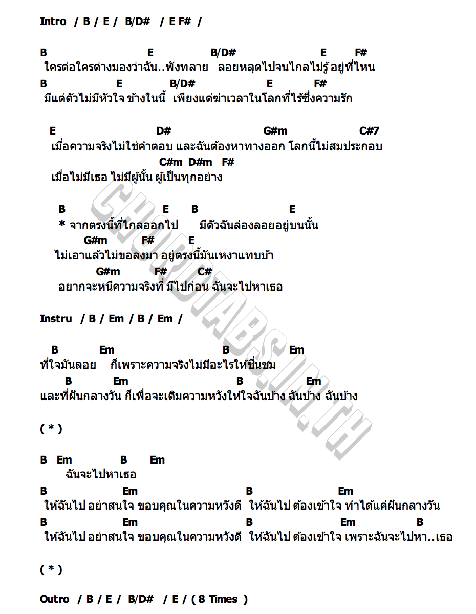 คอร์ด ฉันจะไปหาเธอ Television off