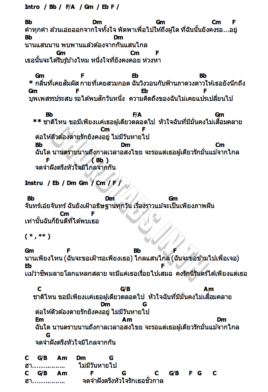 คอร์ด ชาติหน้าฉันใด กอกี้ กวิสรา