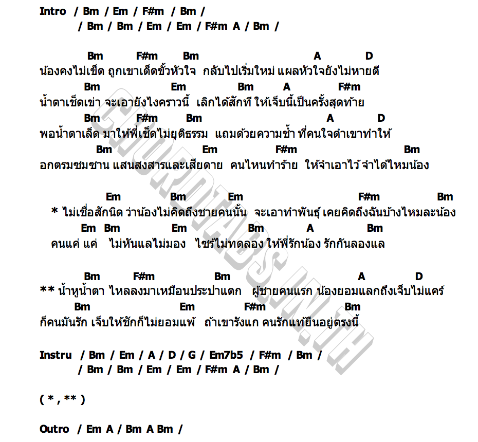 คอร์ด รักกันลองแล บ่าววี อาร์สยาม