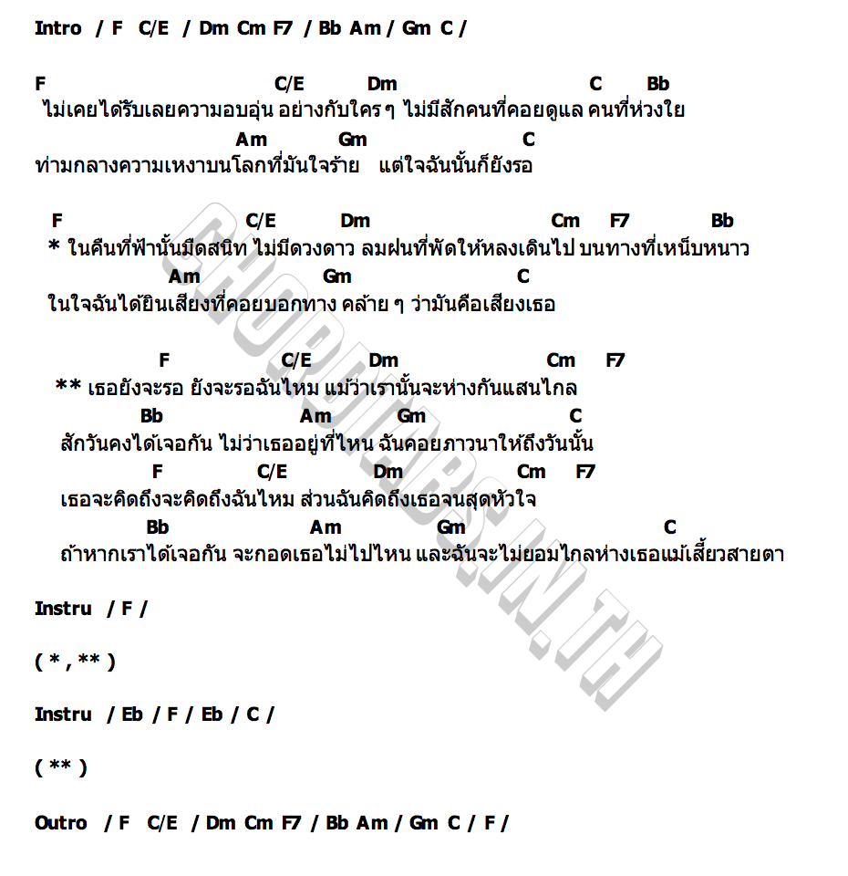 คอร์ด เสี้ยวสายตา Ging Muanpair