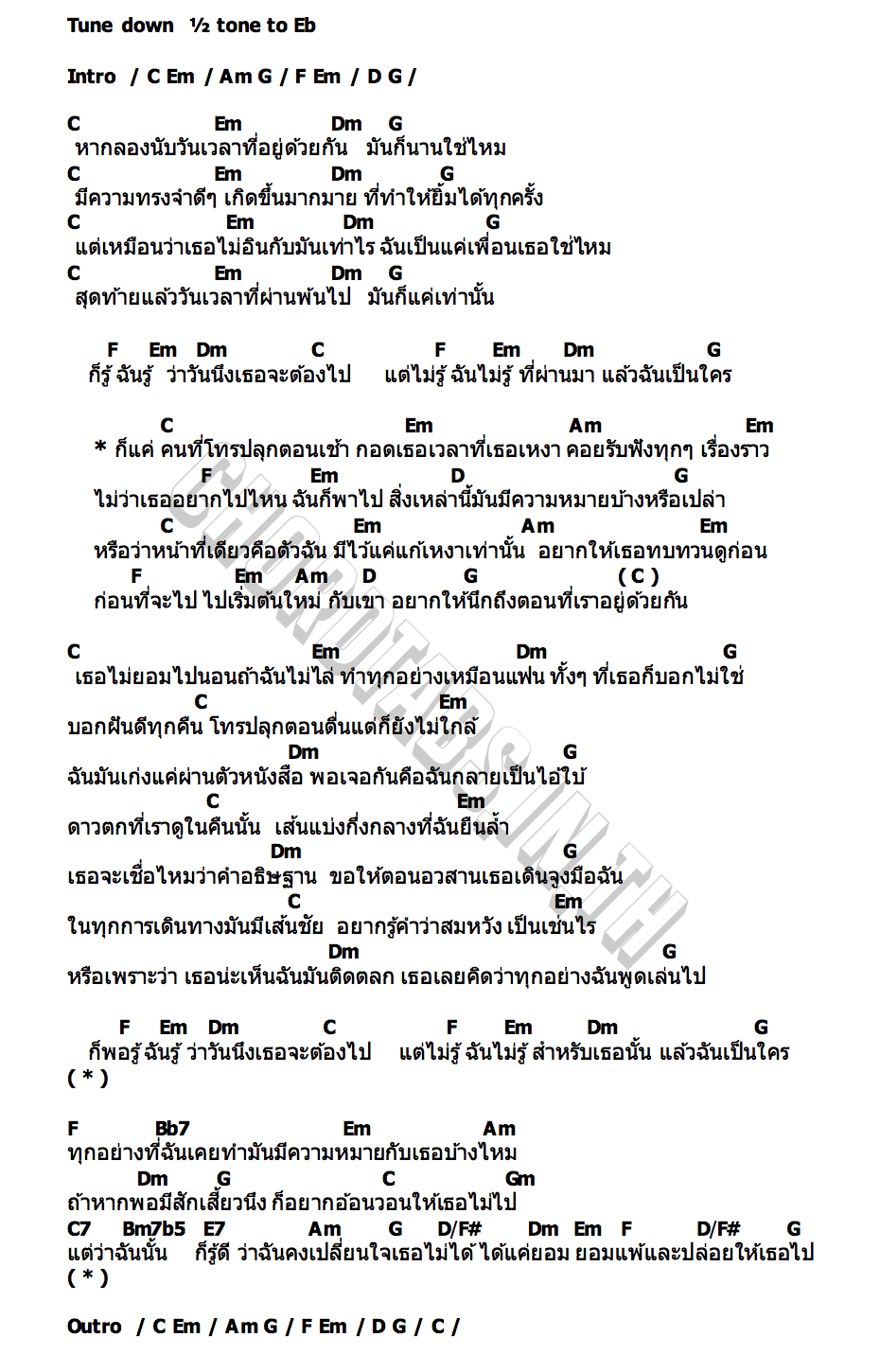 คอร์ด แค่คนโทรปลุก MAIYARAP