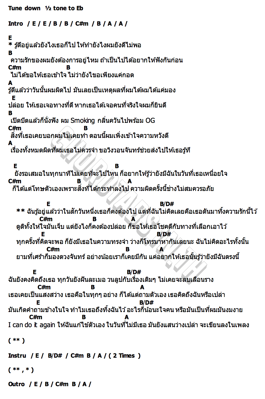 คอร์ด คำถามในใจ WanMai