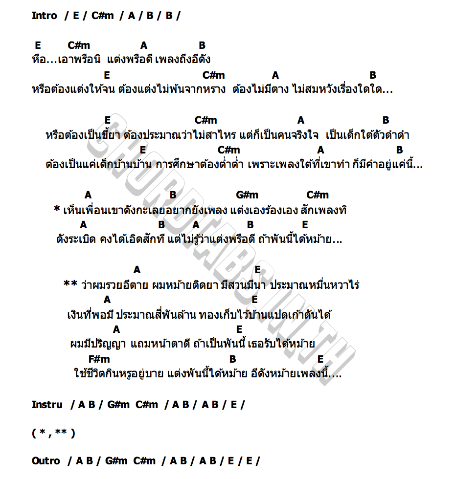 คอร์ด เพลงนี้อีดังหม้าย หนังอ้นกวี ศรีวิชัย
