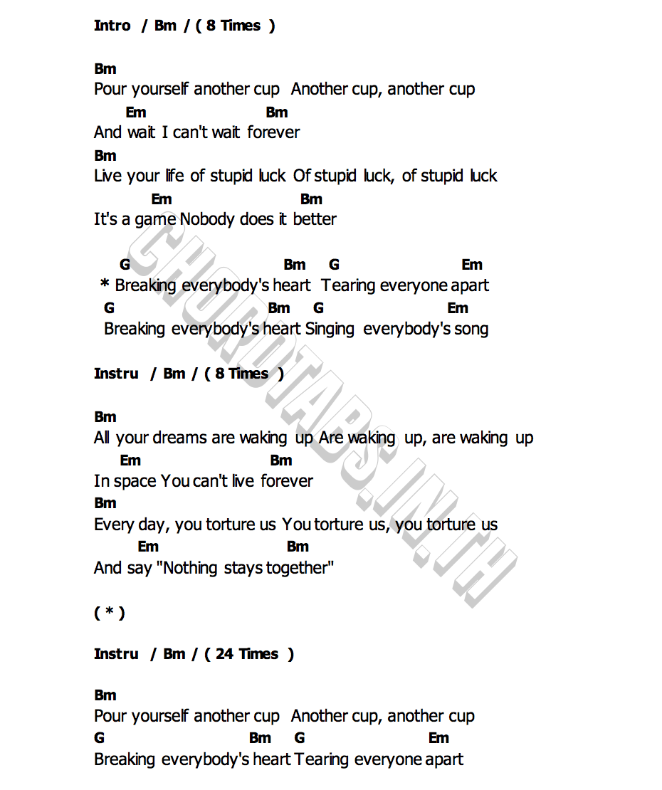 คอร์ด Everybody s Song Robert Plant