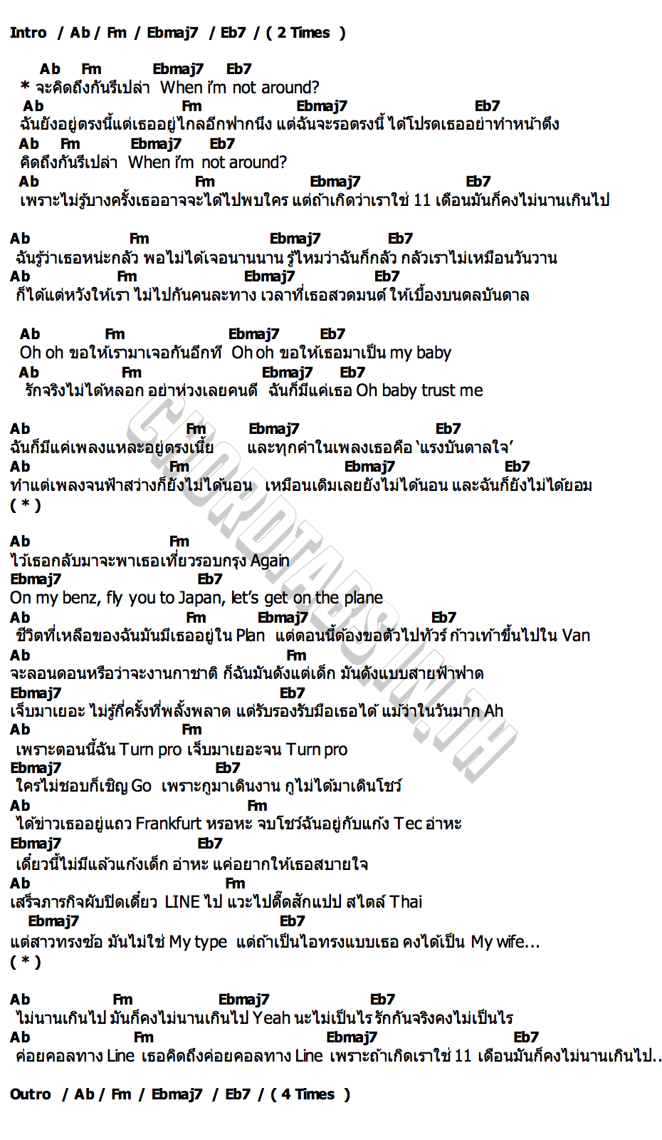 คอร์ด 11 เดือน YOUNGOHM