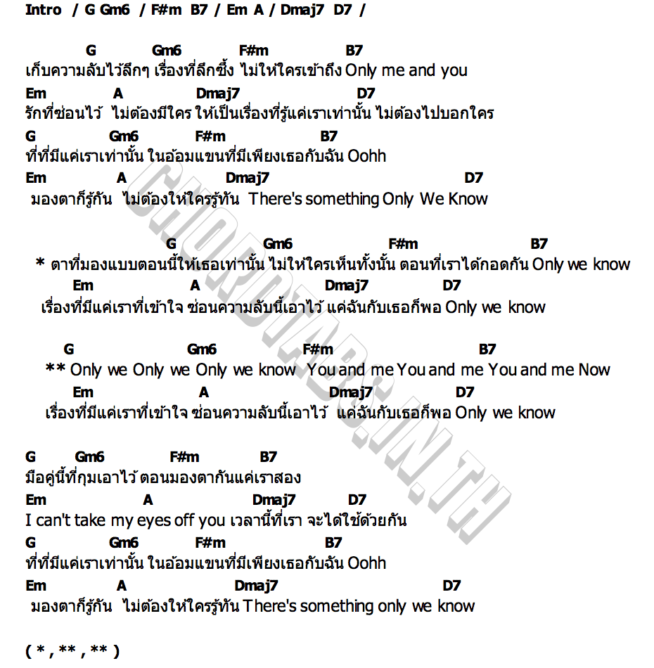 คอร์ด ONLY WE KNOW LOOKMHEE x SONYA