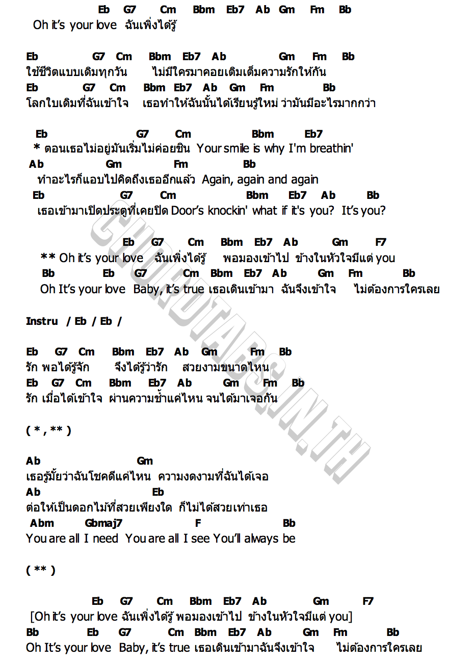 คอร์ด Oh It s You BIRD x BILLKIN