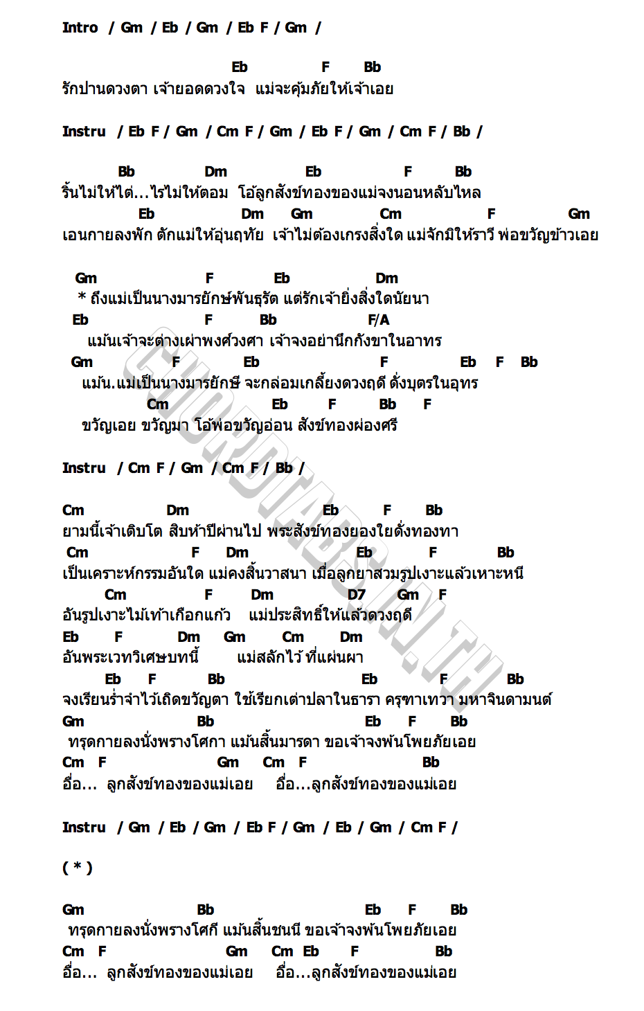 คอร์ด แม่พันธุรัต มินตรา น่านเจ้า