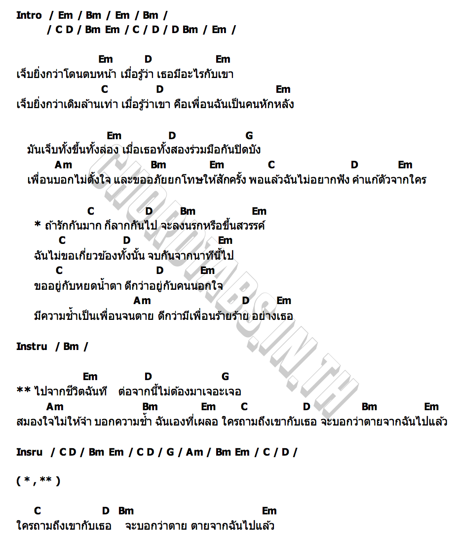 คอร์ด รักกันมากก็ลากกันไป แตงโม วิไลพร