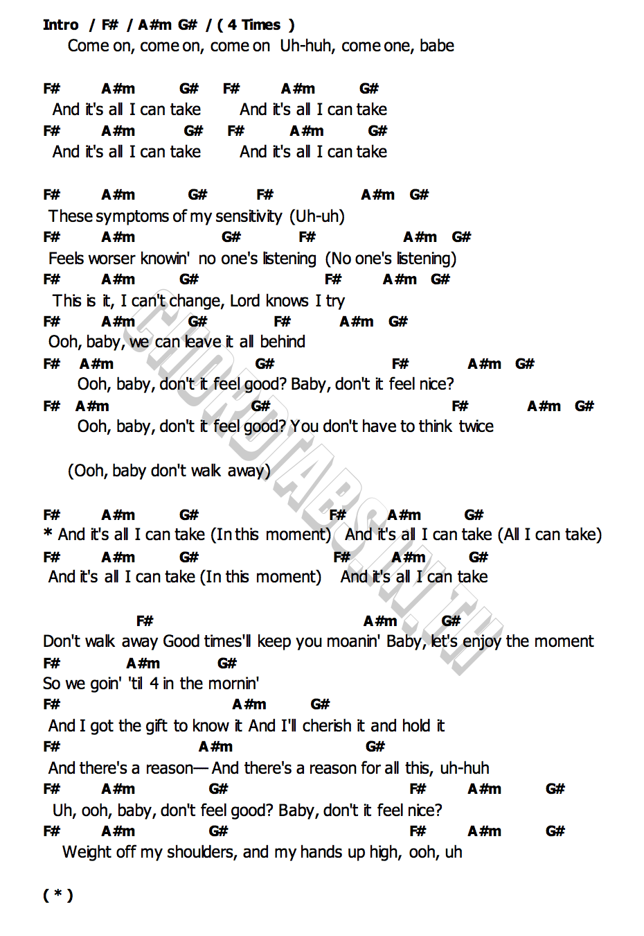 คอร์ด ALL I CAN TAKE Justin Bieber