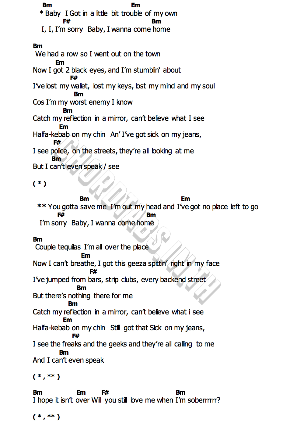 คอร์ด Save Me Olly Murs