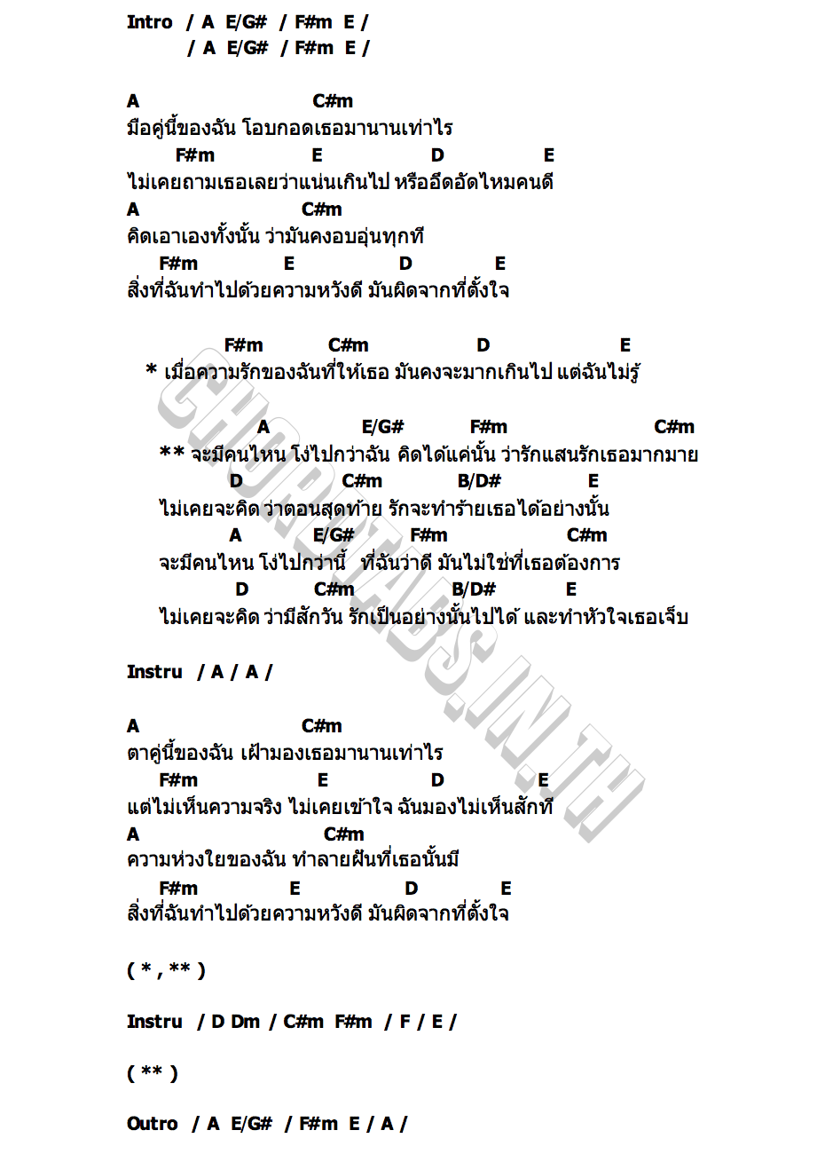 คอร์ด รักแสนรัก นิว นภัสสร