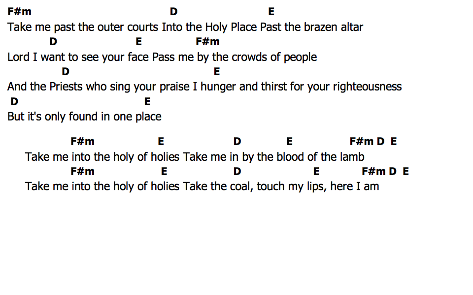 คอร์ด Take Me In Kutless