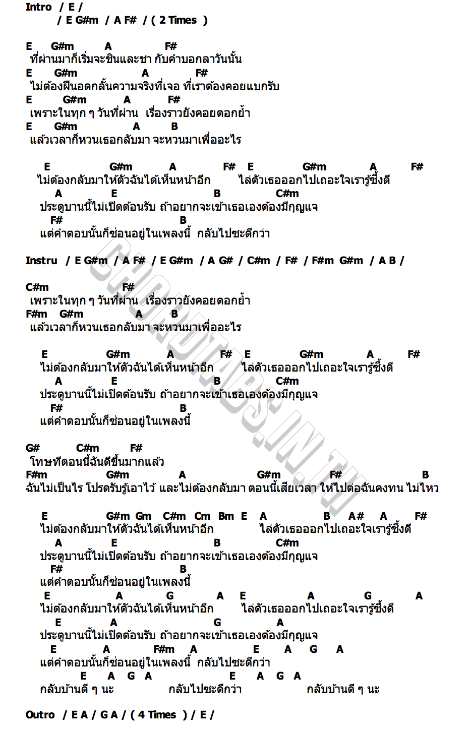 คอร์ด Back Off Famoso