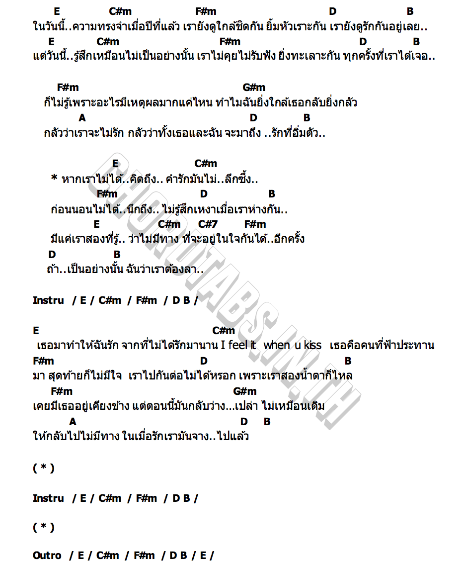คอร์ด ยิ่งใกล้ยิ่งกลัว SAMBLACK