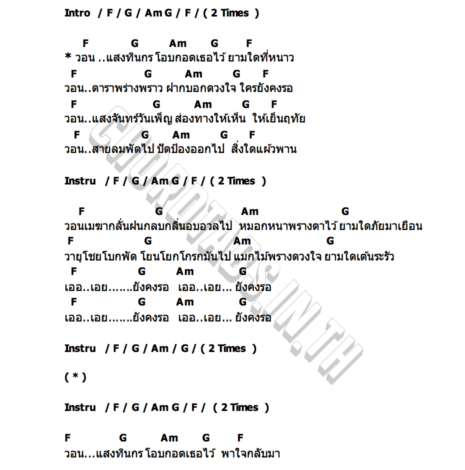 คอร์ด วอนฤทัยหวนคืน JUNENOM