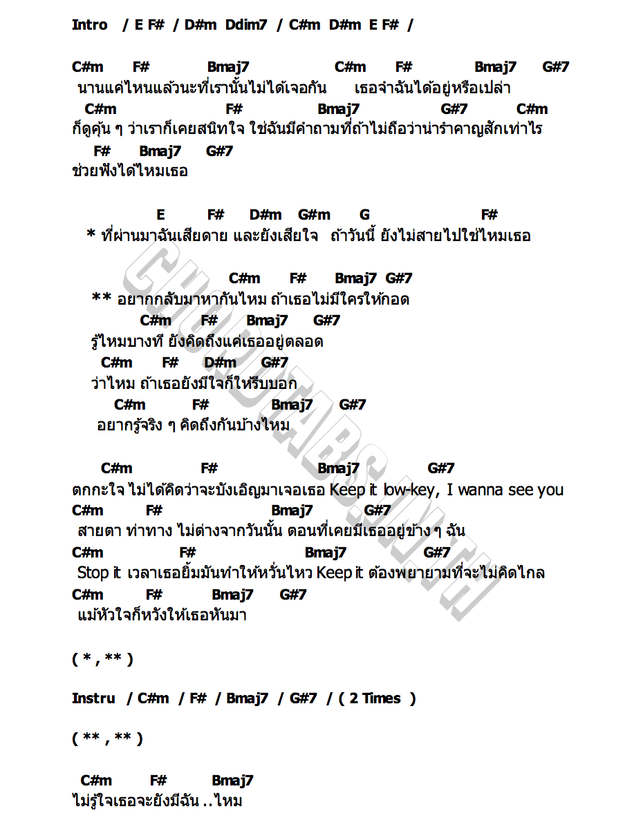 คอร์ด ไม่กลับตอนนี้จะกลับตอนไหน PONCHET