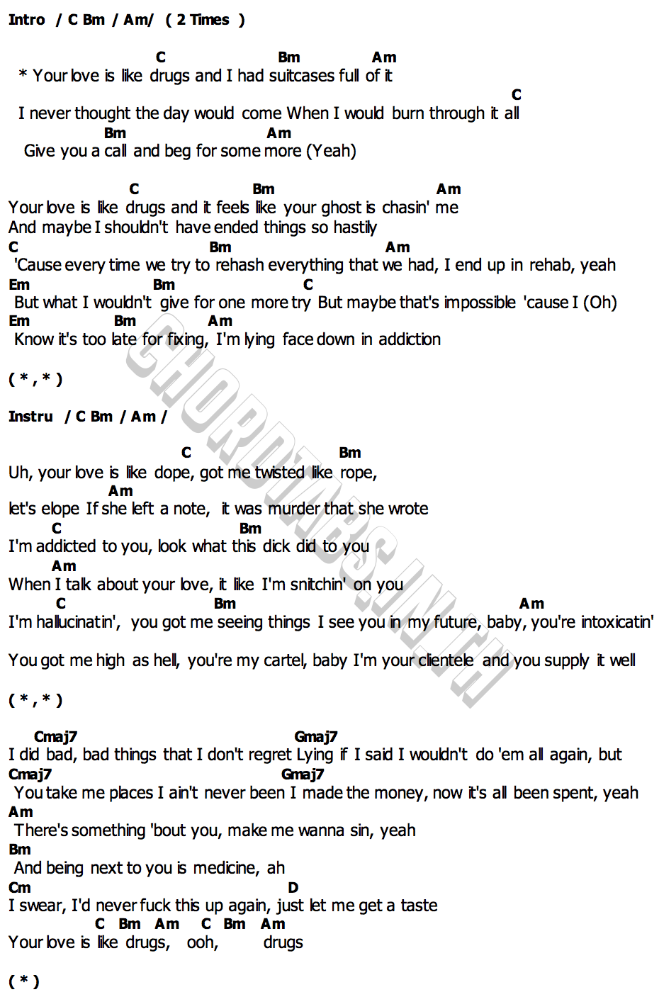 คอร์ด Love is Like Maroon 5