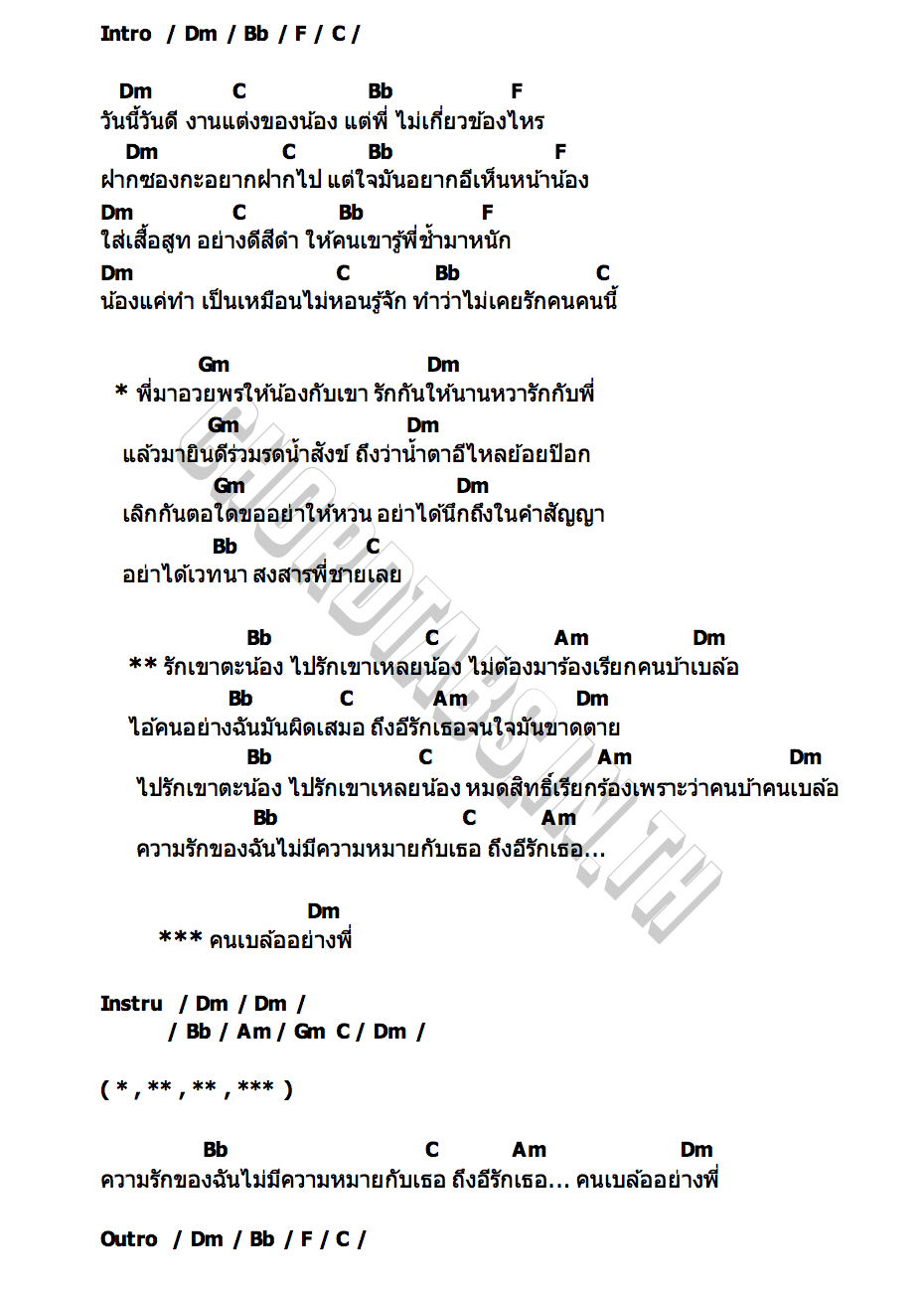 คอร์ด คนเบล้อ จ้องน้อย หรอยเว่อร์