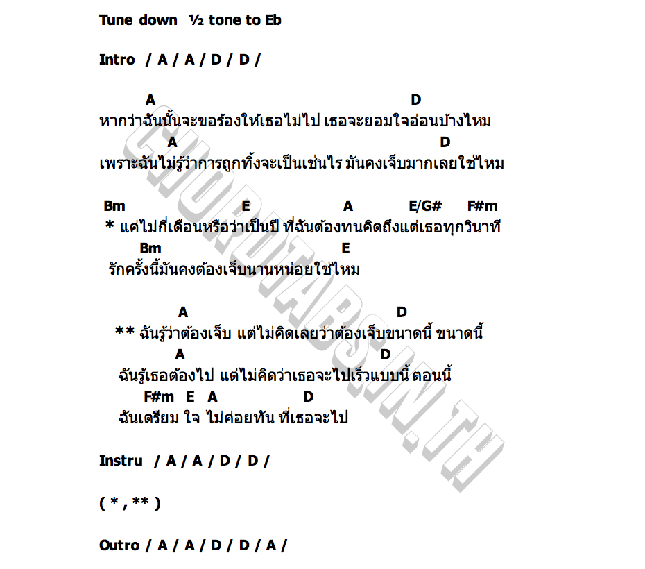 คอร์ด เจ็บ (HURT) TimeLied