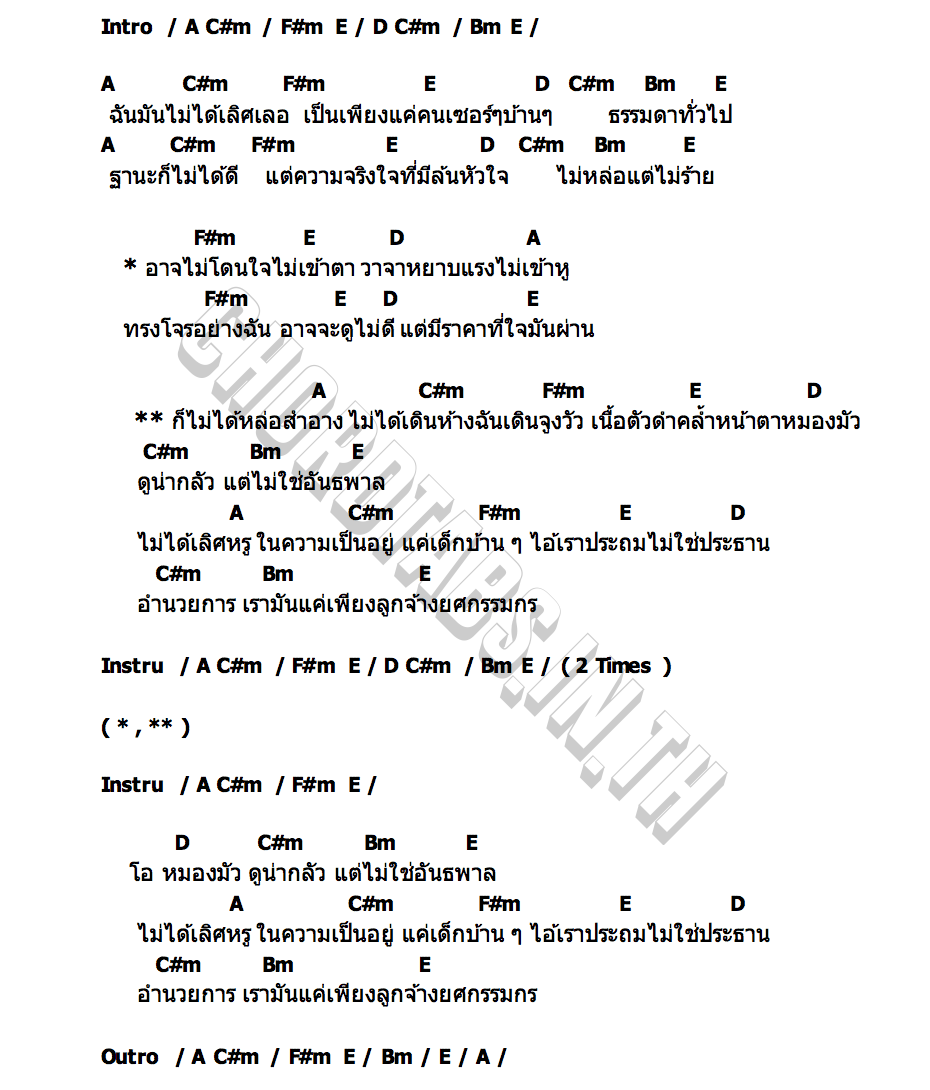 คอร์ด ยศกรรมกร น้ำเย็น