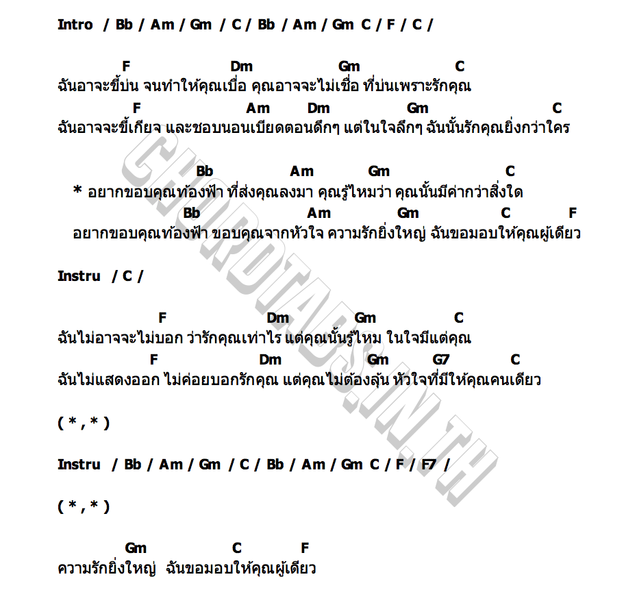 คอร์ด ท้องฟ้าที่แปลว่าเธอ SIGMA BOYS