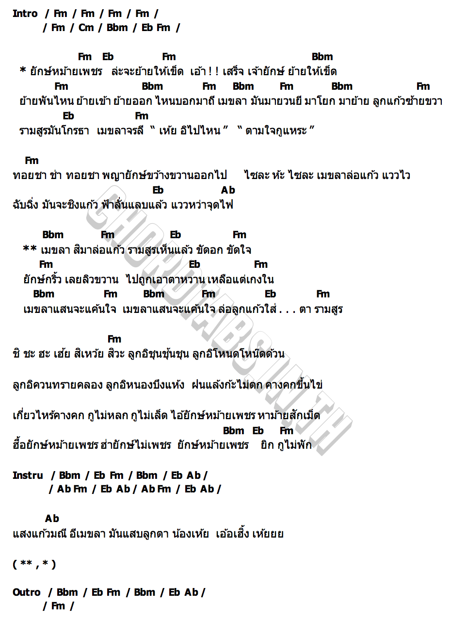 คอร์ด เมขลารามสูร โนราลูกมอส & วันใหม่ ยูนิคอร์น