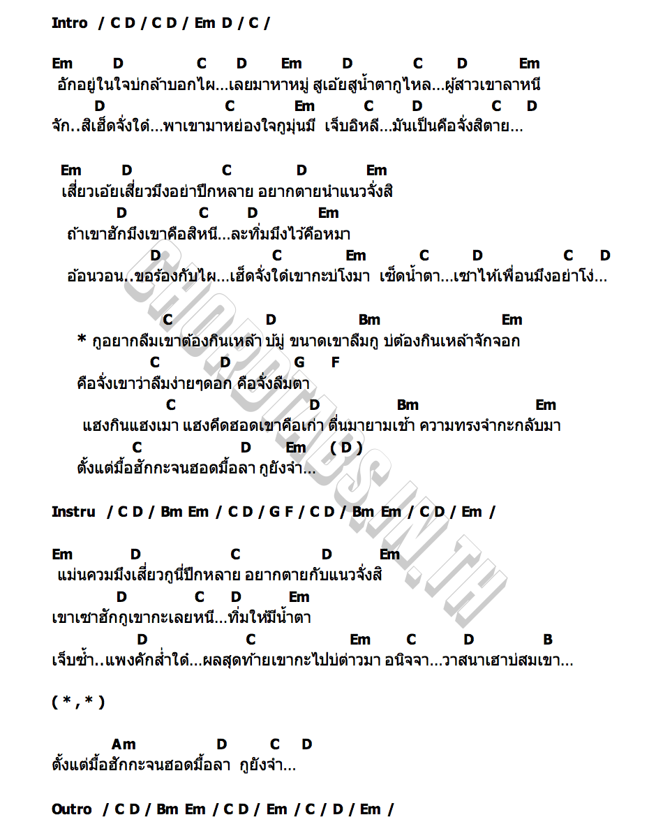 คอร์ด กูอยากลืมเขา ขี้ค้าน