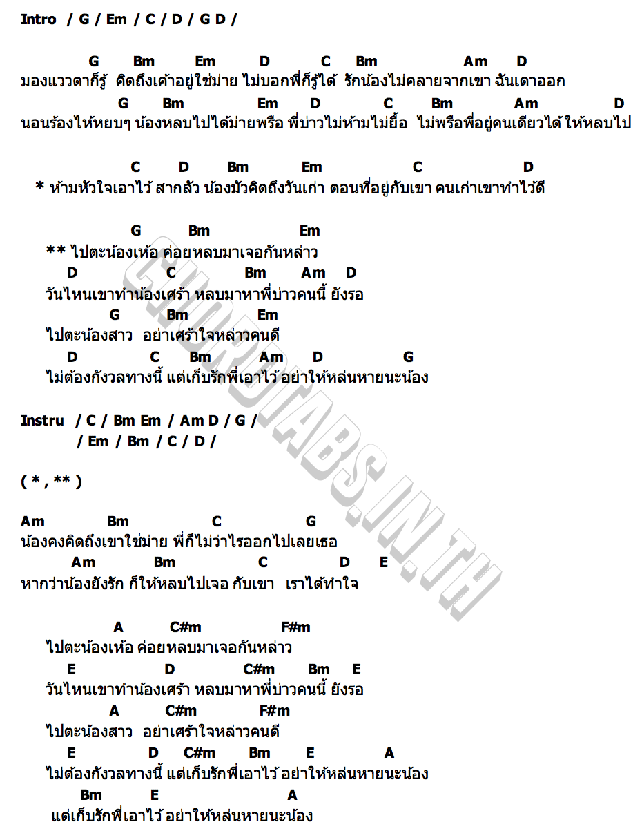 คอร์ด เก็บรัก (สากลัว) วงเรา