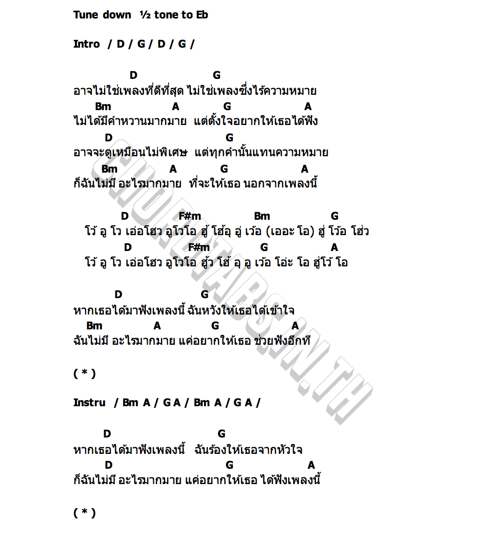 คอร์ด เพลงของเธอ TT REBORN