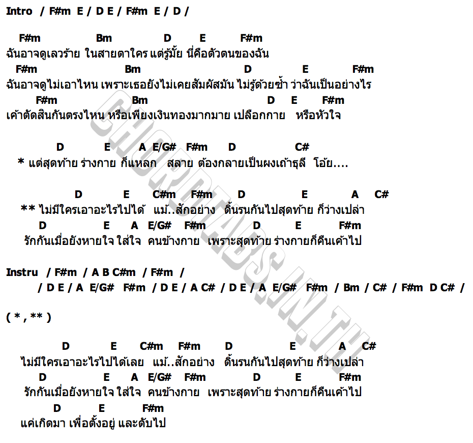 คอร์ด ก.อ.ต. ไก่ กางเกง