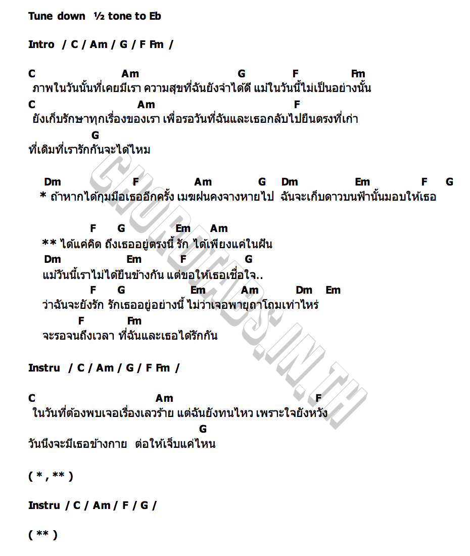 คอร์ด ได้แค่คิดถึง NEKO NAERUNCHARA