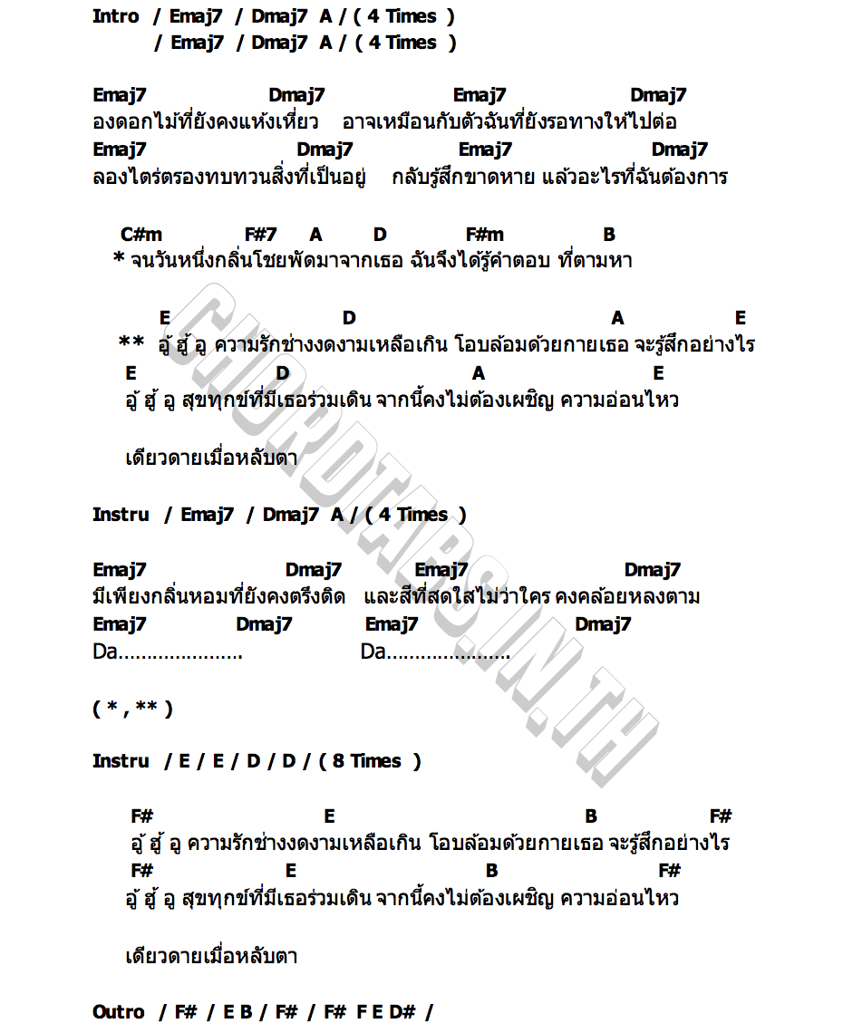 คอร์ด FLOWERS TOFU