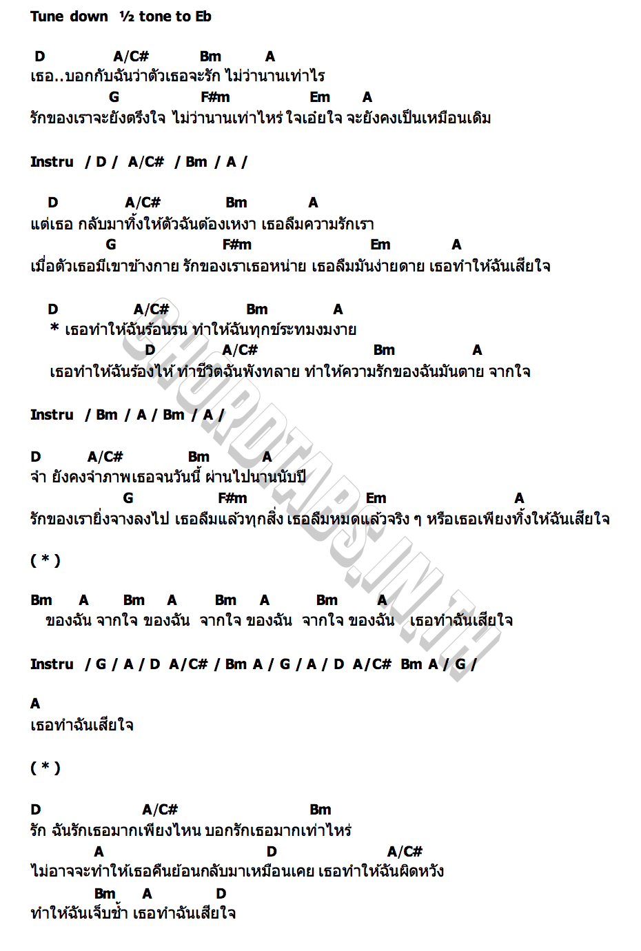 คอร์ด เธอทำให้ฉันเสียใจ NXMPEZ X BAD MIXY