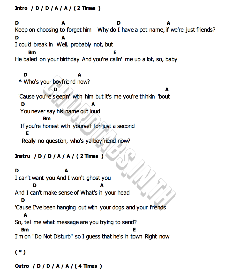คอร์ด who s your boyfriend Royel Otis